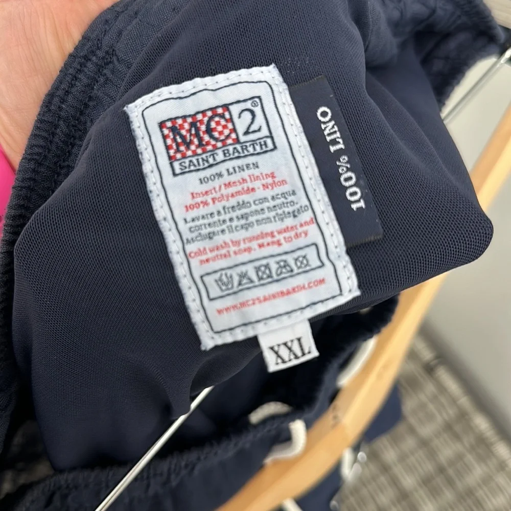 MC2 Saint Barth Gustavia linen shorts navy